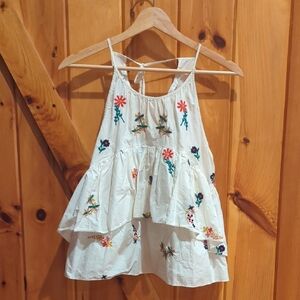 Zara Cream Embroidered Top